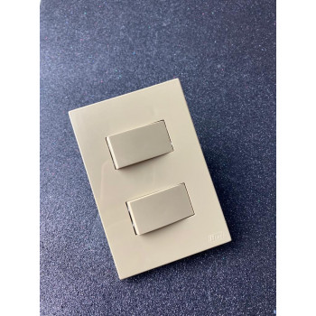 Conjunto Interruptor Duplo (1 Simples + 1 Paralelo) 4x2 - RECTA AREIA GLOSS